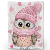 Ti Caldi Cute Owl Blanket, Soft Warm Lightweight Animal Flannel Throw Blanket for Couch, Bed, Travel