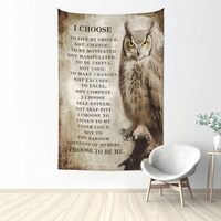 CEUFOUE Motivational Owl Tapestry Christian Owl Tapestry Vintage Inspirational Quotes Poster Print W