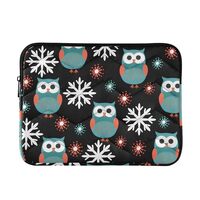 J JOYSAY Winter Snowflakes Teal Owls 13-14 Inch Laptop Sleeve for Women Laptop Bag Laptop Sleeve Cas