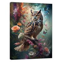 JKWQFBOYAN Canvas Wall Art, Watercolor Animals Owl Paintings Poster, Vintage Canvas Pictures Prints 