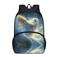 Fowototi Cute Ethereal Owl Backpack Girls Personalized Print Student Bookbag with Side Pockets Boys 