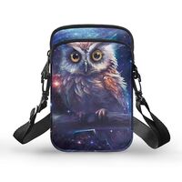 Rweroyiu 3D Owl Universal Crossbody Wallet Phone Bag for Women Girls Mini Shoulder Arm Bag Cell Phon