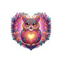 Owl in Heart Decal Sticker for Drink Tumblers, Adorable Funny Laptop Decals, Binders, Phones and so 