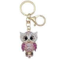Animal Pendant Key Chains Ring Crystal Bling Turtle Whales Horse Elephants Koala Flamingos Owl Frogs