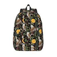 VOSERY Travel Laptop Backpack - Owl Moon Flowers Canvas Backpack Computer Backpack Bag Fit 15in Lapt