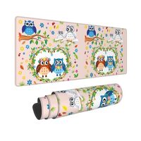 Cartoon Lovely Owl Large Mouse Pad for Desk XL Gaming Mouse Pad 31.5x11.8in Extended Desk Mat Non-Sl