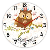 TIMEGLOW 12 Inch Owl on Branch Wall Clock, Modern Decorative Silent Non Ticking Quartz Battery Opera
