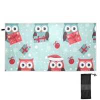 Christmas Snowflake Owls Gifts Beach Towel Large Microfiber Beach Towels Oversized Quick Dry Travel 