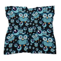 OXJOIIS Head Scarf for Women Men Cartoon Owl Bandanas Silk Wrap Neck Square Scarves