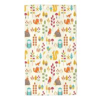 UIANG Cartoon Hand/Pool/Bath Towel,Autumn Pattern Owl Fox Squirrel Birds,Kitchen Dish Towel,Quick Dr