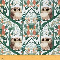 Feelyou Boys Girls Cute Owl Fabric by The Yard Kids 2 Yard, 3D Animal Printed Waterproof Outdoor Fab