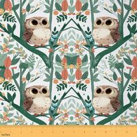 Feelyou Boys Girls Cute Owl Fabric by The Yard Kids 1 Yard, 3D Animal Printed Waterproof Outdoor Fab