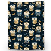 Ti Caldi Cartoon Owl Blanket | Soft Warm Cozy Lightweight Flannel Throw Blanket Perfect for Couch, B