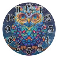 GOODOLD Wall Clock - Silent Non-Ticking, Battery Operated, 10 Inch Colorful Owl Clock Decorative for