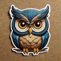Cute Owl Stickers for Water Bottle, 2in Waterproof Vinyl, Kawaii Animal Stickers for Laptop, Skatebo