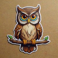 Cute Owl Stickers for Water Bottle, 2in Waterproof Vinyl, Kawaii Animal Stickers for Laptop, Skatebo