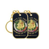 Artisan Owl Armor of God Challenge Coin Keychain Commemorative Coins (Rectangle)