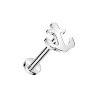 Pierced Owl 18GA ASTM F-136 Implant Grade Titanium Threadless Push-In Anchor Top Flat Back Stud (Sil