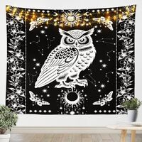 Castle Fairy Boho White Black Tapestry Owl Tapesrties Decor Living Room Bedroom Sun Moon Stars Galax