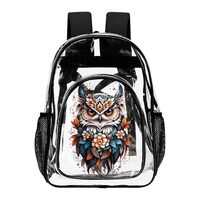 ZCJB-WSRY Owl Clear Backpack Heavy Duty for Girls Kids Boys Women Men - Large Cute PVC Owls Theme Pr