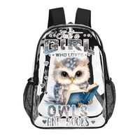 ZCJB-WSRY Owl Clear Backpack Heavy Duty for Girls Kids Boys Women Men - Large Cute PVC Owls Theme Pr