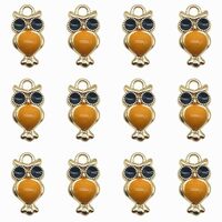 Lmlliang 10pc Gold Plated Enamel Charms Pendants Gold Plated Colored Pendants for Earrings Necklace 