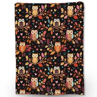 Ti Caldi Cute Cartoon Owl Blanket | Soft Warm Fuzzy Lightweight Flannel Throw Blanket Perfect for Co