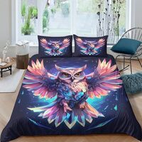 EVMILA Owl Comforter Covers 3D Printed Quilt Cover Bedding Set Duvet Cover 3 Pieces for Childrens an