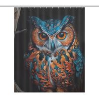 Totytto Cute Owl Shower Curtain Fabric Shower Curtains Bathroom Waterproof Lightweight 60x72Inch（1
