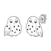 SVODEA Snowy Owl Gifts 925 Sterling Silver Owl Earrings Cute Animal Owl Jewelry Gifts for Women