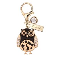MONNEL MC453 Little Crystal Halloween Owl Lobster Clasp Charm for Women with Velvet Bag (Black,1 Pie