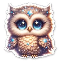 Pretty Owl Sticker - 5" Laptop Sticker - Waterproof Vinyl for Car, Phone, Water Bottle - Owl Be