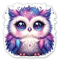 Owl Pretty Purple Sticker - 3" Laptop Sticker - Waterproof Vinyl for Car, Phone, Water Bottle -