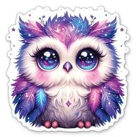Owl Pretty Purple Stickers - 2 Pack - Waterproof Vinyl for Car, Phone, Water Bottle, Laptop - Owl De
