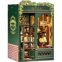 Fsolis Book Nook Kit, DIY Miniature House Kit for Adults Mini Puzzle Booknooks Bookshelf Alley Decor