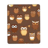 Cute Brown Cartoon Owl print Computer locking Edge mouse pad desk mat, writing mat office, learning 