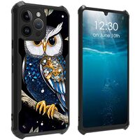 BPQOJB for iPhone 15 Pro Case with Cute Owl Pattern Design Soft TPU Bumper + Acrylic Back Lightweigh