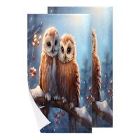 Obtravar Owls Printing 2 Pack Microfiber Beach Towel Quick Dry Absorbent Bath Towels Lightweight Poo