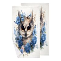 Obtravar Cute Owl Floral 2 Pack Microfiber Beach Towel Quick Dry Absorbent Bath Towels Lightweight P