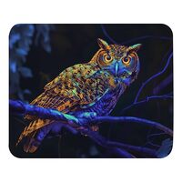 Generic Print Mouse Pad | Owl Perched on a Tree Branch | Rectangular Style Anti-Slip Rubber Mousepad