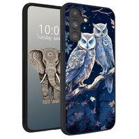BFDHGQZC Owls on Branch Phone Case for Samsung Galaxy S24 FE, Slim Black Soft TPU Phone Case Shockpr
