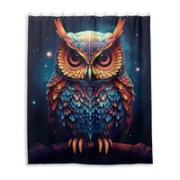 Coikll Shower Curtains Owl Curtain，Waterproof Fabric Decor Shower Curtains for Bathroom Set with 1