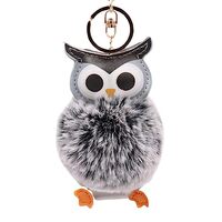 Generic Owl Plush Ball Key Chain Pendant Plush Key Ring Pompom Ball Keychain New Released, As Show