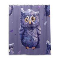 Coikll Shower Curtains Purple Owl（1） Curtain，Waterproof Fabric Decor Shower Curtains for Bathr