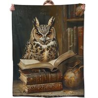 Owl Blanket Gifts for Adult Kids, Owl Decor Gifts for Sofa Couch Bed Living Room Soft, Flannel Owl T