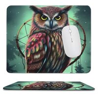 Square Mouse Pad with Non-Slip Rubber Base Owl Mouse Mat with Stitched Edge Gaming Mousepad for Wire