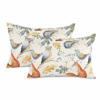 Fall Pillow Covers 20x12 Inch Set of 2 Autumn Animal Throw Pillow Cover Bird Owl Fox Pillowcase Than
