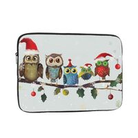 Cute Christmas Owls On Branch Printed Laptop Sleeve Protective Case 17 Inch For Ultimate Protection 