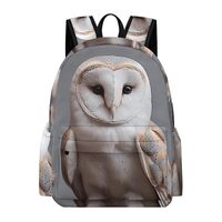 Dwrepo Backpack A Small White Barn Owl Laptop Backpack with Adjustable Shoulder Straps Casual Daypac