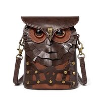 Creative Owl Crossbody Bag for Women Lovely Animal Shoulder Bag PU Leather Messenger Bag Medieval Ha